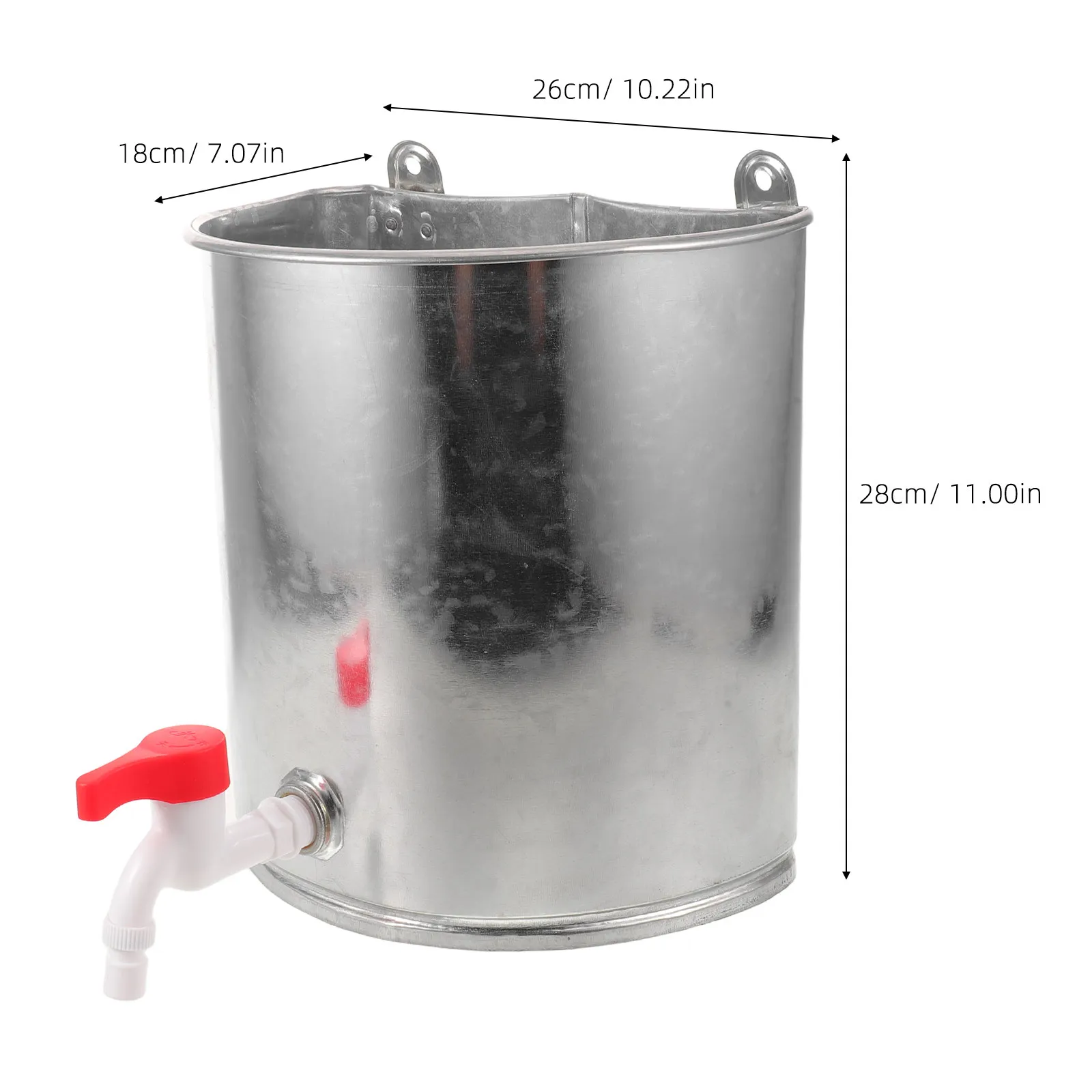 Wall Mounted Water Bucket Silver Galvanized Steel 8L Barbershop Shampoo Basin Hair Washing Container Portable Salon Water