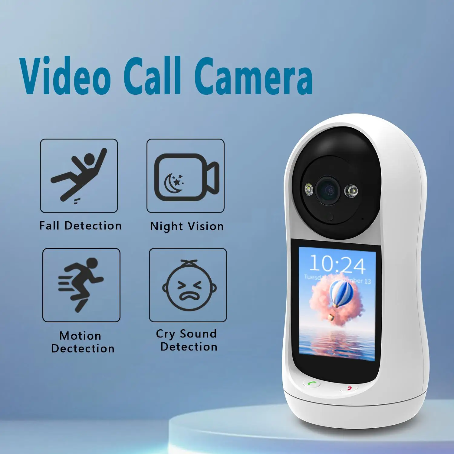 AIOOK Home-cámara de seguridad IP CCTV, intercomunicador bidireccional, HD, 3MP, WIFI, visión nocturna, Monitor móvil PIR, llamada remota, cámara Ip