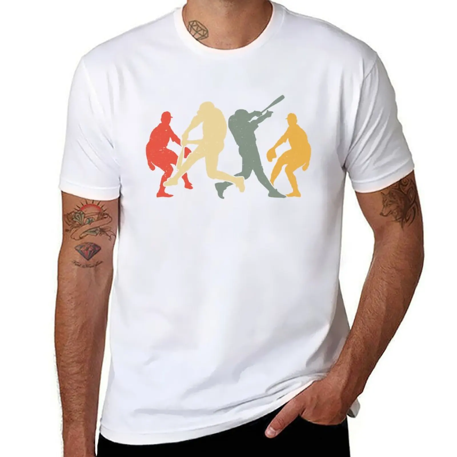 

Baseball Retro Vintage . Catcher Pitcher Batter Boys T-Shirt anime tshirt t shirts cotton 100% T-Shirt
