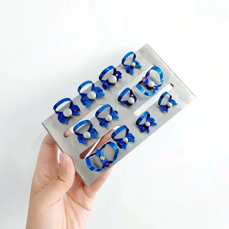 

12 Pcs Stainless Steel Dental Rubber Dam Clamps and Tray Set
