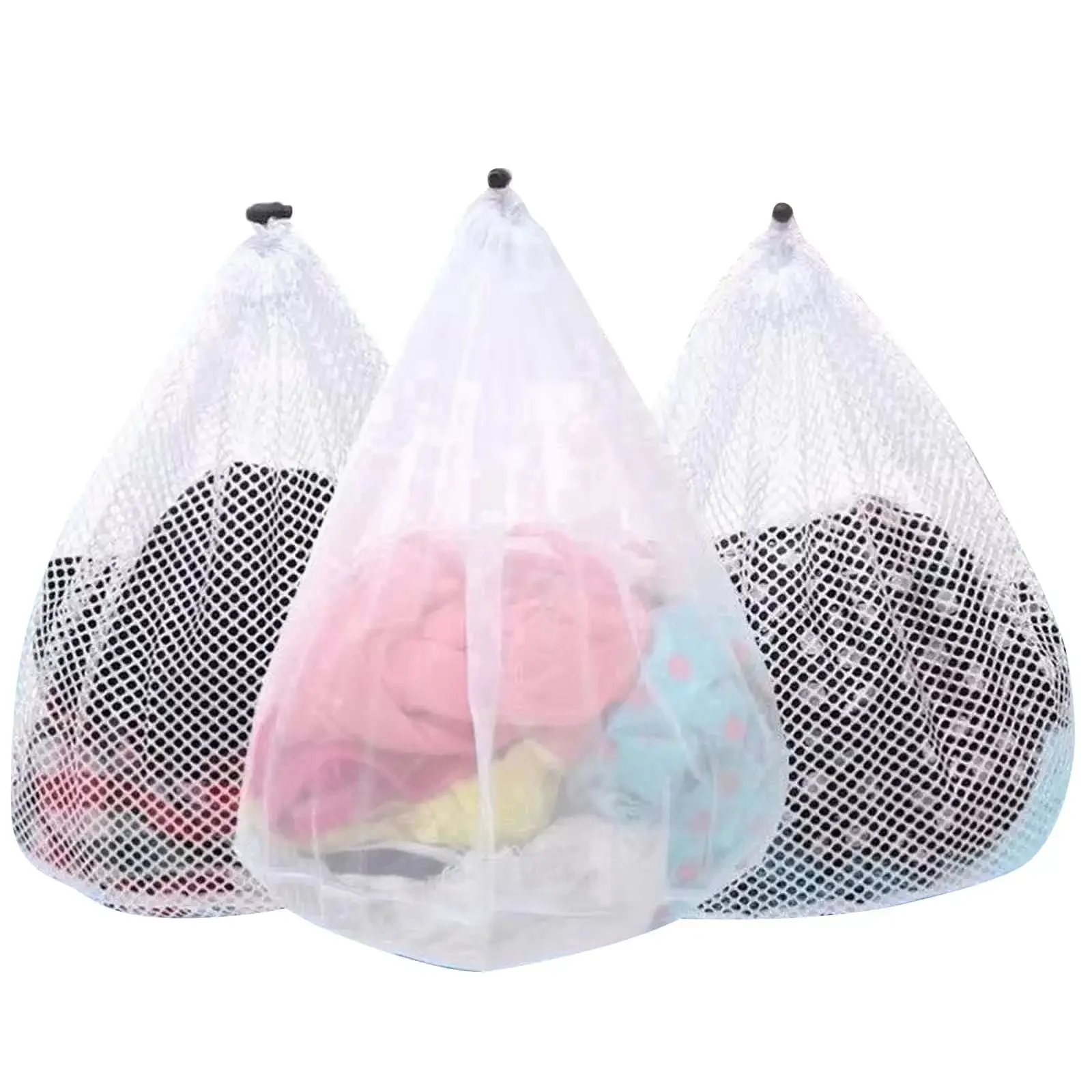 3 Pack XXL Mesh Laundry Bags, Jumbo Washing Machine Wash Bags, 28 X 26 Inches, Ideal for College, Dorm & Apartment Use