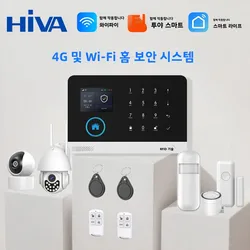 4G GSM Wifi Wireless Home Alarm System Tuya Smart Home Child Safety protection Camera Anti-theft Smart Life App Works with ALexa