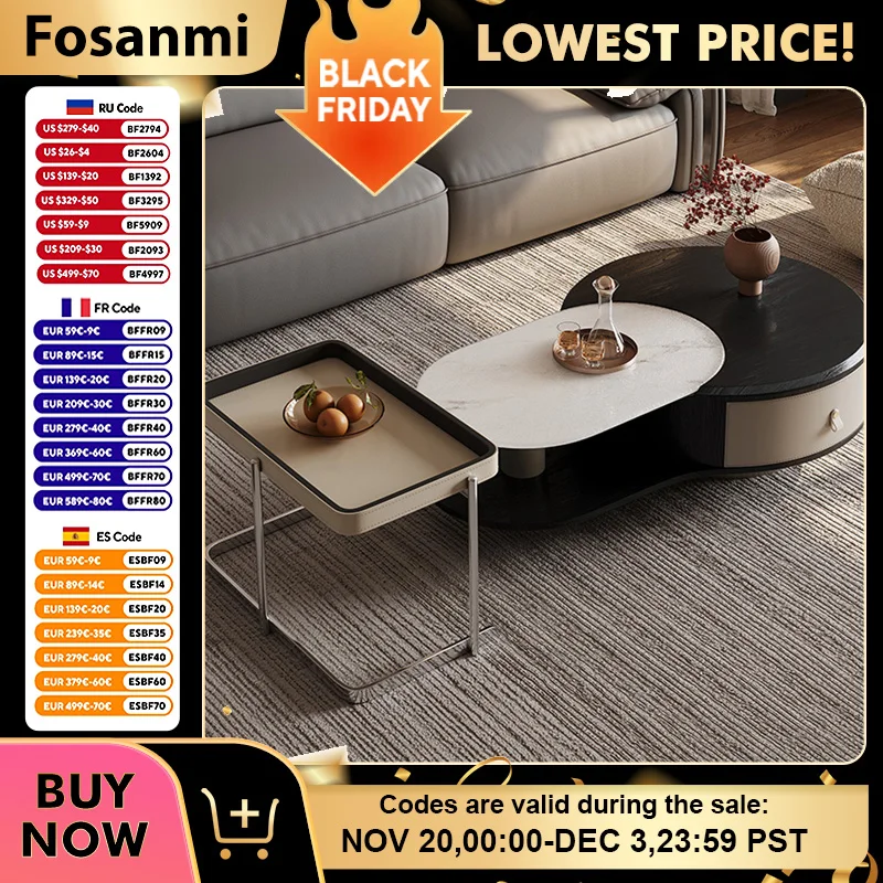 

Elegant Round Coffee Table Modern Home Office Hotel Interior Decor Coffee Tables High-End Living Room Apartment Center Table Set