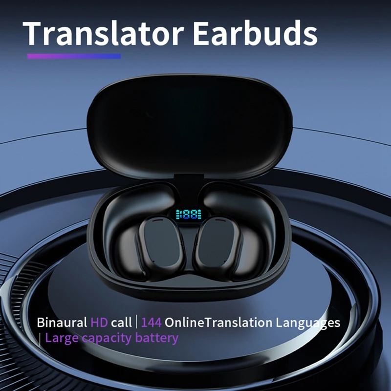 TWSB66 Translation Headset BT Real-Time Online Language Translation Headset Support Call Music Translation Travel Study