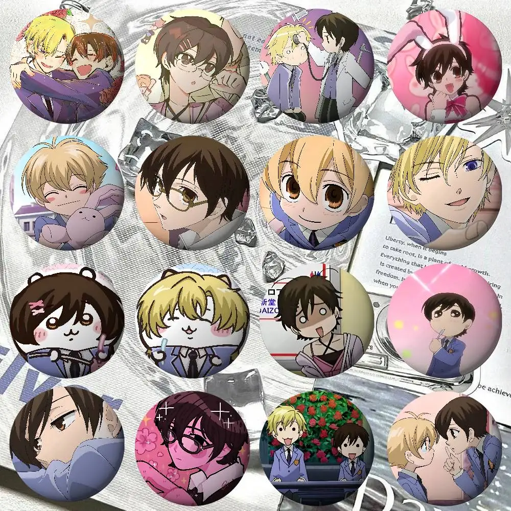 Anime O-Ouran H-High S-School Abzeichen-Pins für Freunde, Rucksäcke, Kleidung, Sammlerzubehör, Schmuckgeschenk