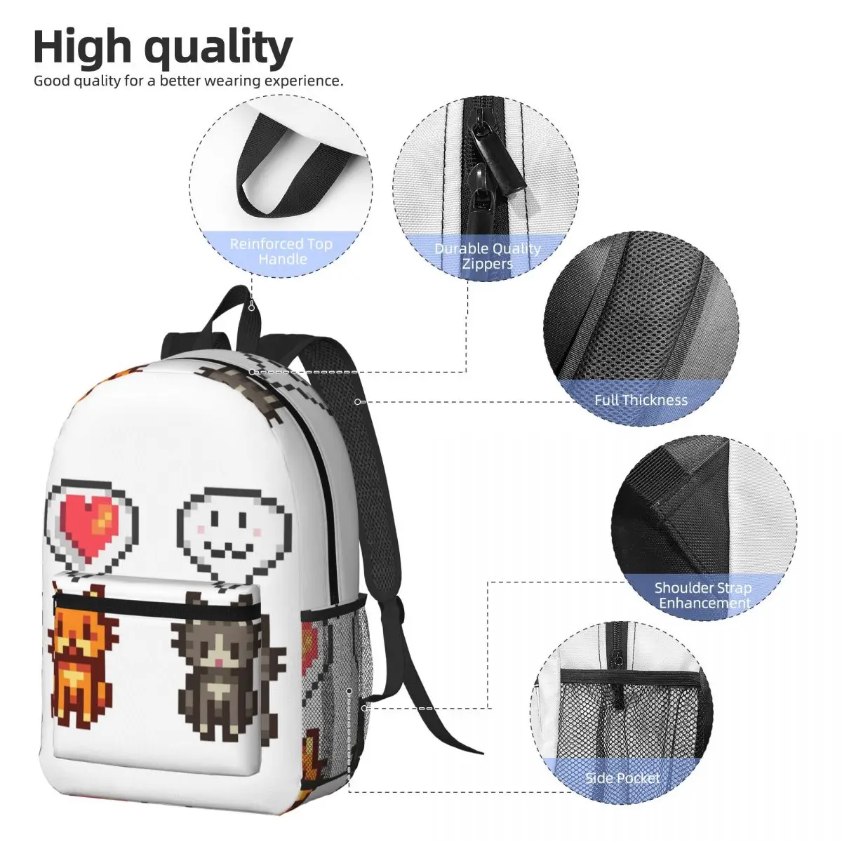 Stardew Valley Video Gamer Backpack Daypack Large Capacity Boys Girls BookBag School Bag Shoulder Bags for Men Women