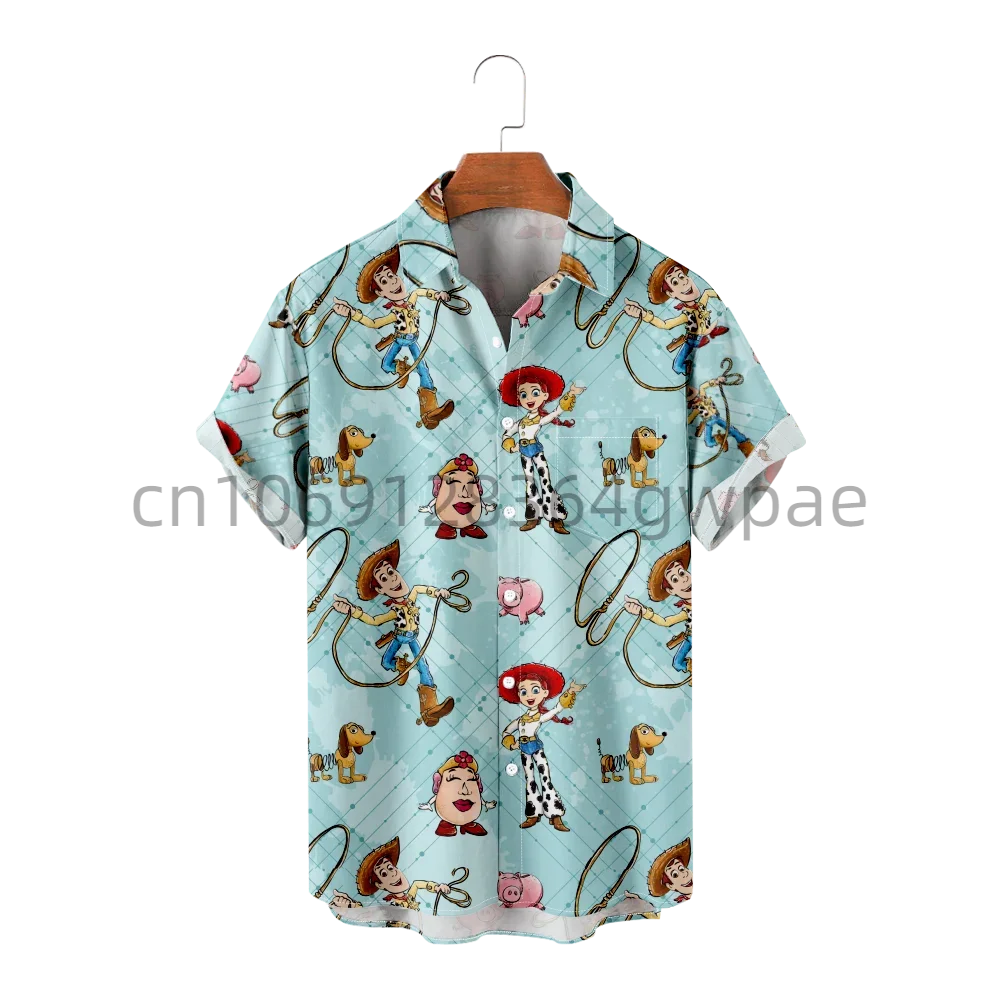 Disney Toy Story Buzz Lightyear Hawaiian Shirt Men's Women's Short Sleeve Shirt Summer Disney Hawaiian Shirt Casual Beach Shirt