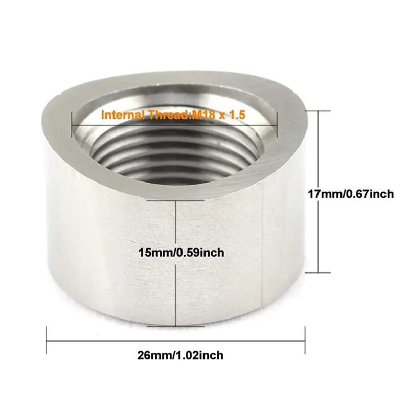 ABJY 1 pièces capteur d'oxygène bouchon de bonde écrou Kit de capuchon de montage étagé bouchon d'écrou bouchon à large bande raccord d'écrou soudeurs M18x1.5