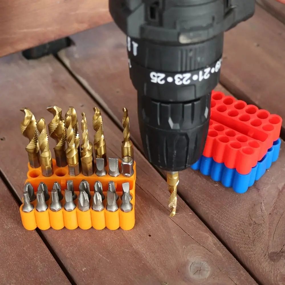 دائم 32 ثقوب بت حامل مرونة عالية البلاستيكية مفك مثقاب الخشب المنظم عرافة عرقوب المنظم 6.35 مللي متر عرقوب #4