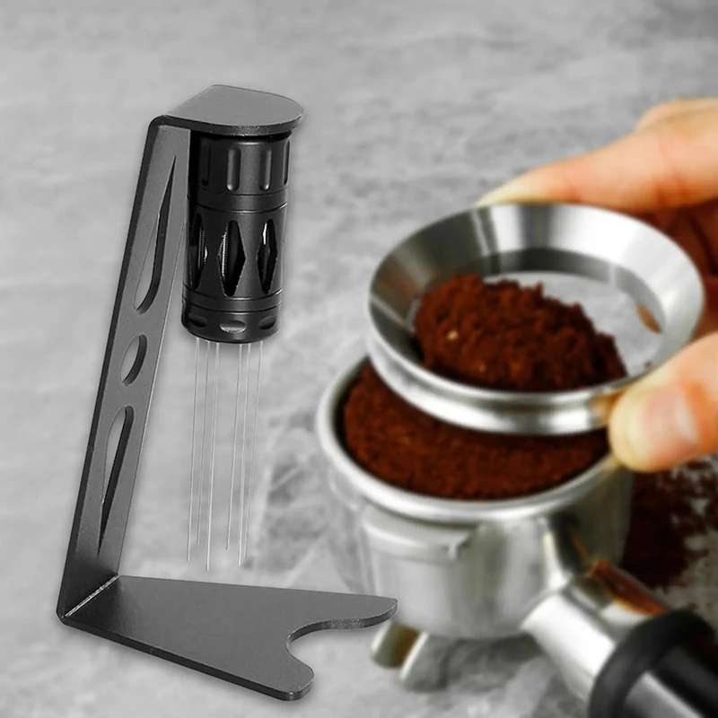 Espresso Stirrer Tool With Stand Professional 6 Pins Clump Disperser For Coffee Stirrer Espresso Tool For Home Kitchen