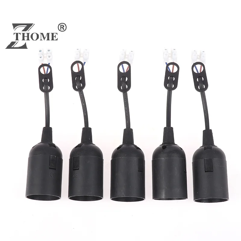 5Pcs E27 Lamp Holder Construction Socket Lamp Holder With Cable Construction Site Socket Renovation Socket Lighting Accessories