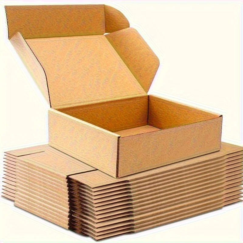 Caja de cartón resistente al viento y ultra duradera de piel de vaca de 3 capas, embalaje para regalo, caja de cartón duradera, 10 unidades |   Estructura robusta, caja para avión pequeña