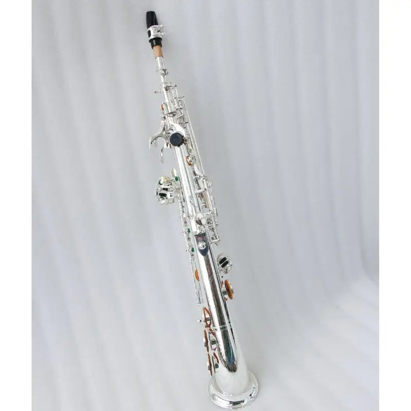 High Quality Musical Instruments Bb Tone Soprano Saxophone With Silver Plated Brass Body And Keys Without High G Key
