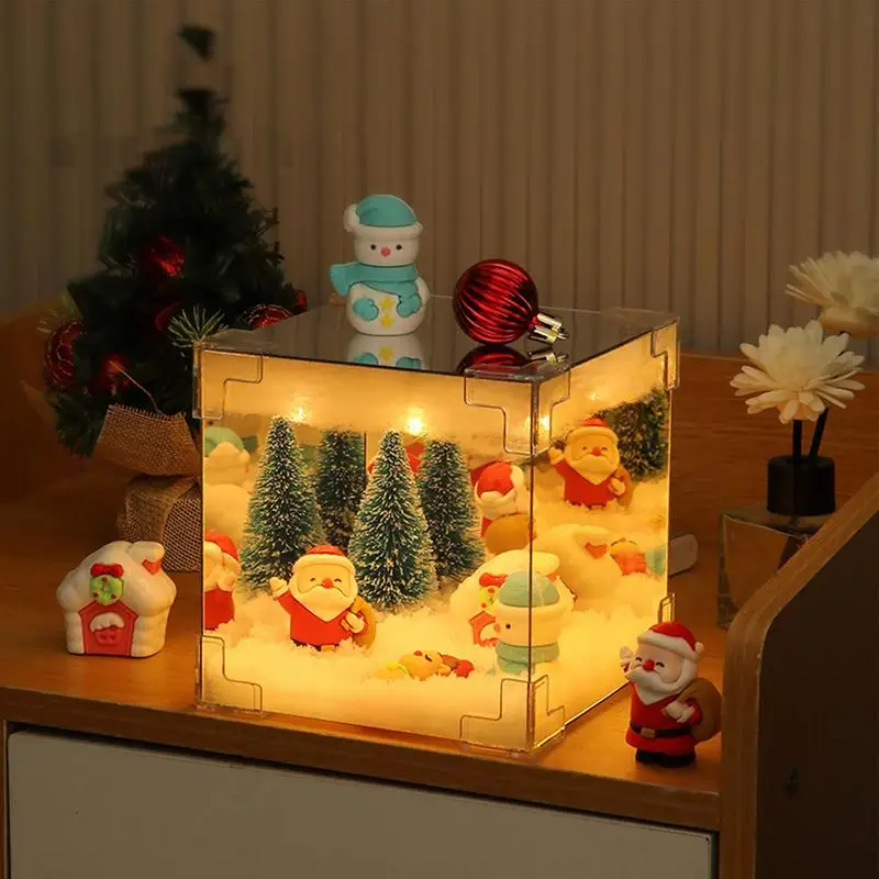 Weihnachten Nachtlicht Weihnachten Schlafzimmer Dekor USB Cube Licht Vintage Weihnachtsdekorationen Weihnachtslampen für Nachttisch Schreibtisch