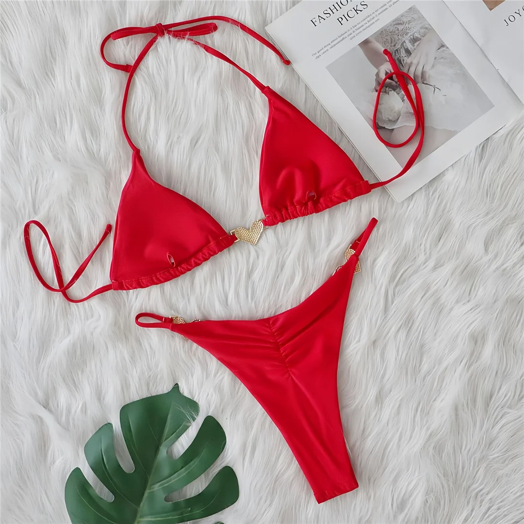Sexy Bikini mit Diamant-Strasssteinen und Scrunch-Design, zweiteiliger Badeanzug für Damen, Badebekleidung, Badeanzug für Frauen, Bather Swim V6117 – Detail 13