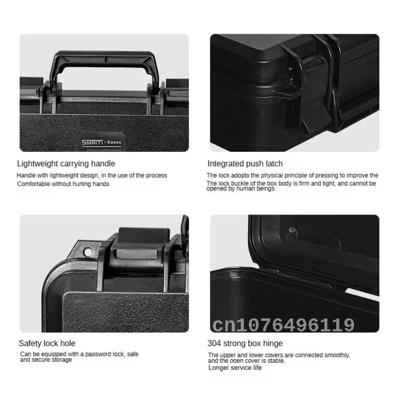 1pc 26x26cm Thickened Hard Case Plastic Toolbox Storage Box Portable Suitcase Equipment Hardware Large-capacity Instrument