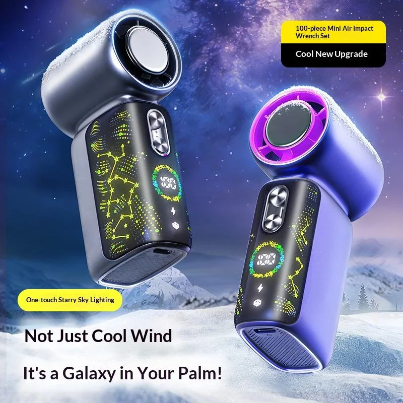 Portable Mini Handheld Turbo Fan 3000mAh LED Display Mini High Speed Handheld Fan, Outdoor Cooling,Desk Fan, Rechargeable Fan