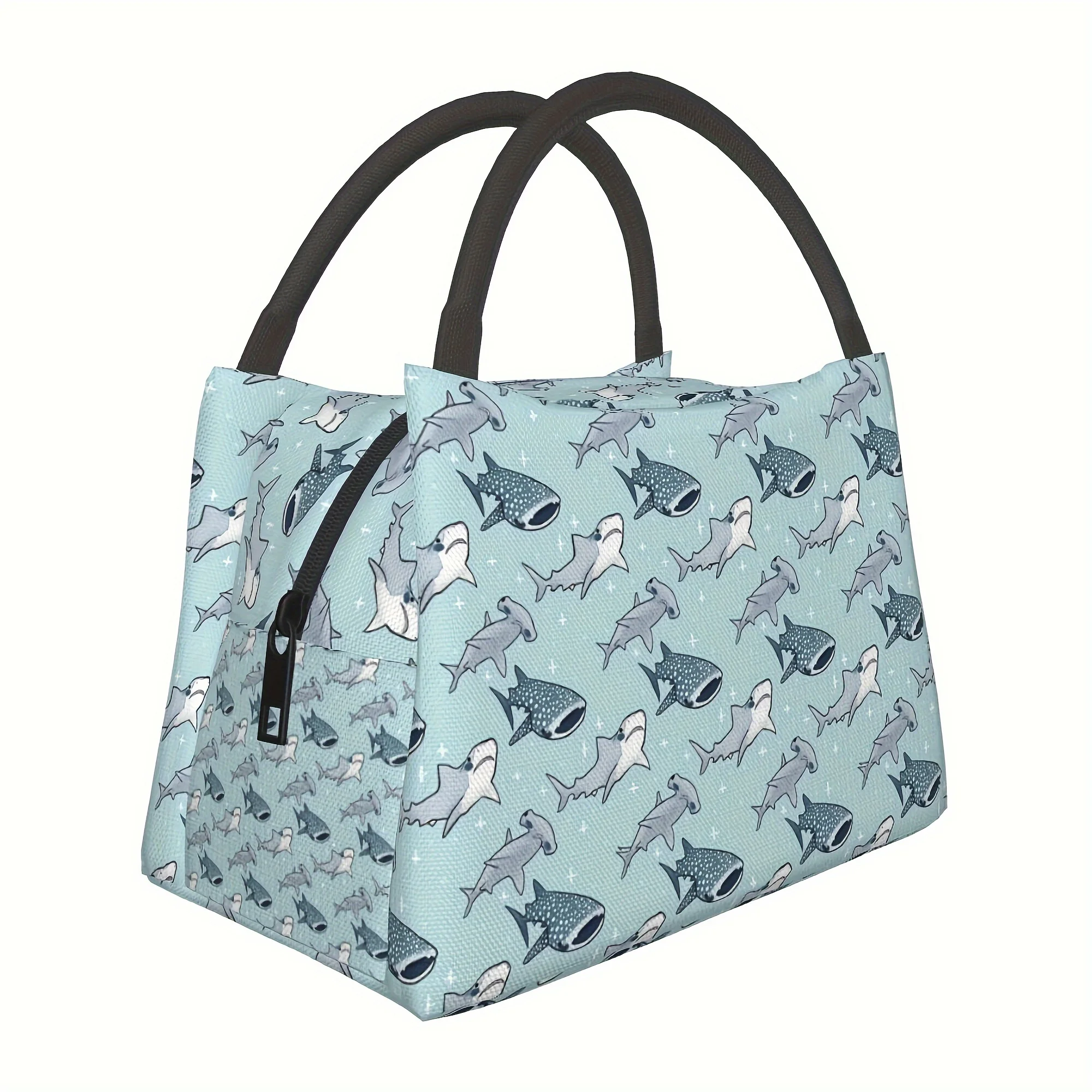 Shark-Themed Insulated Lunch Bag Durable Leakproof Waterproof Cooler Tote For Work Beach Picnic Camping