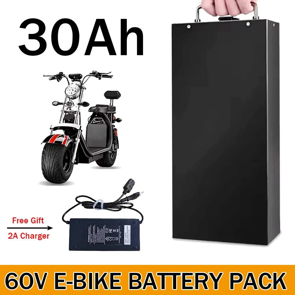 

Harley 60V 30Ah 18650 Electric Scooter Battery Pack for 250W~1500W Motorcycle + 67.2V Charger