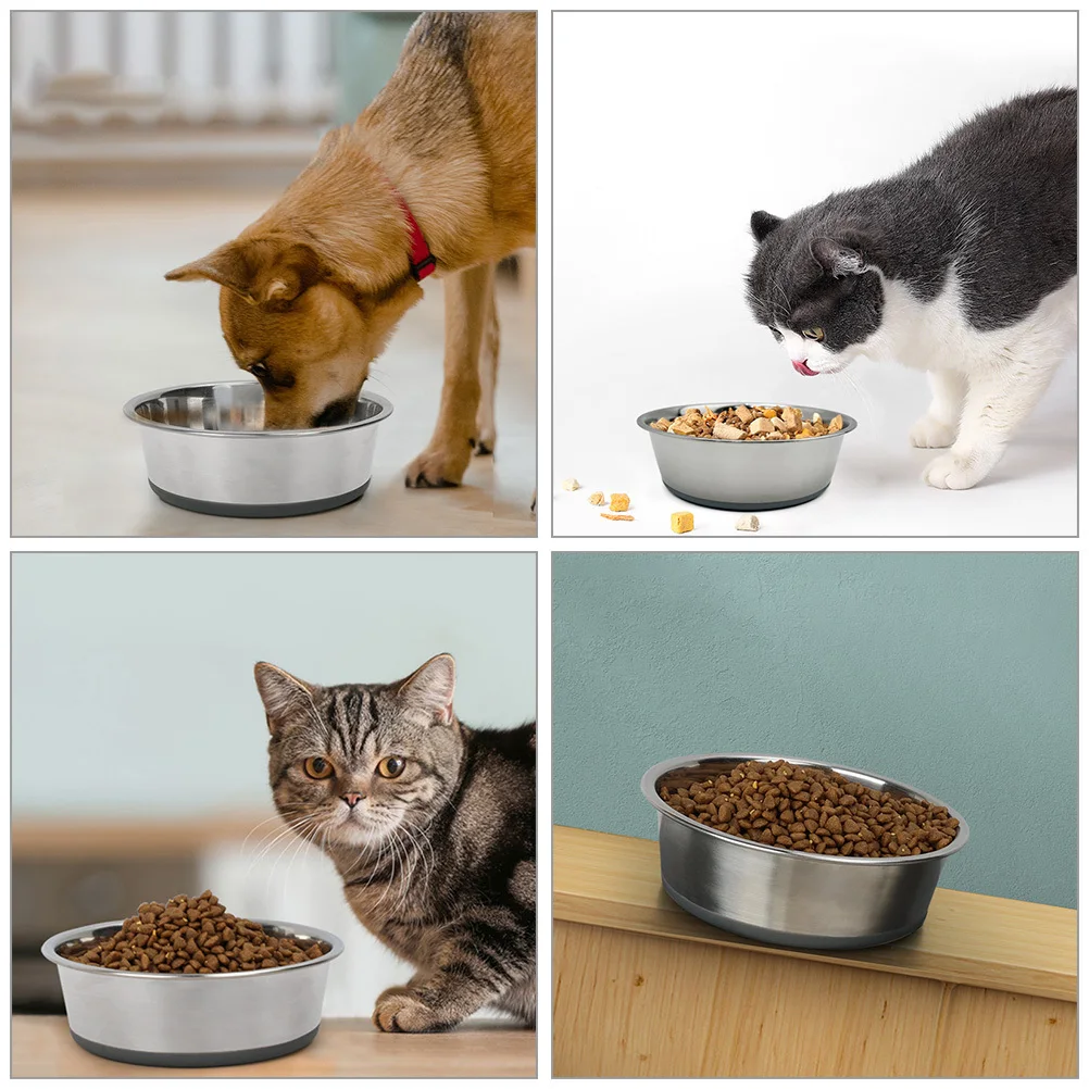 

Stainless Steel Dog Feeding Bowl Non-Slip Durable Pet Food Bowl Cat Water Holder Puppy Feeder Spill Proof Household