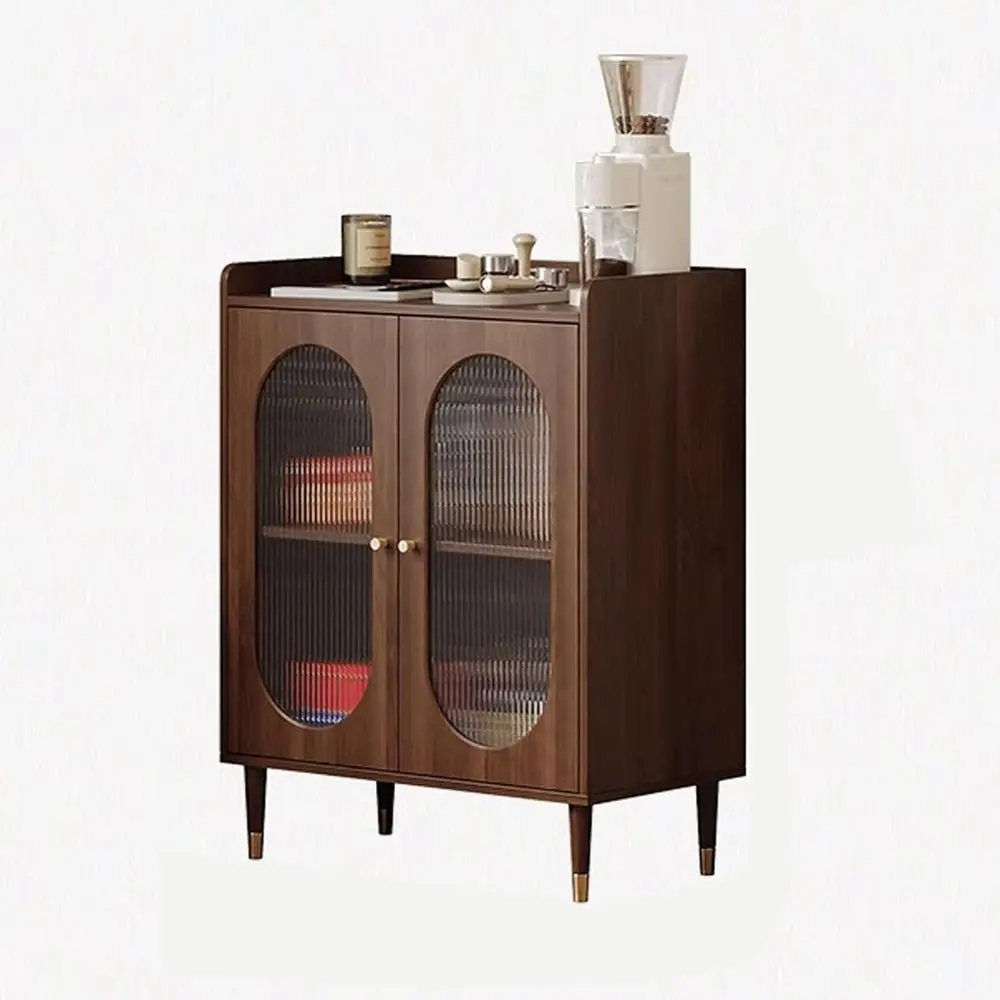 

Glass Door Sideboard Buffet Cabinet, Kitchen Storage with Hutch, Wood Media Coffee Table for Living and Dining Rooms (60x40x93cm