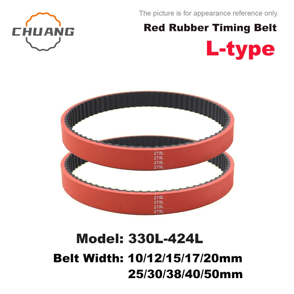 L-type 330L-424L Red Rubber Coating Traction Synchronous Belt Packaging Machine Film Pulling