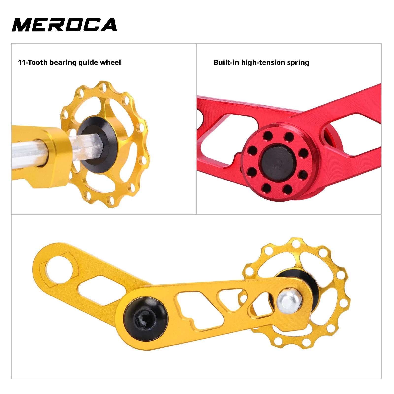 Bicycle Chain Tensioner Aluminum Alloy Bicycle Single Speed Chain Guide Pulley Bike Chainring
