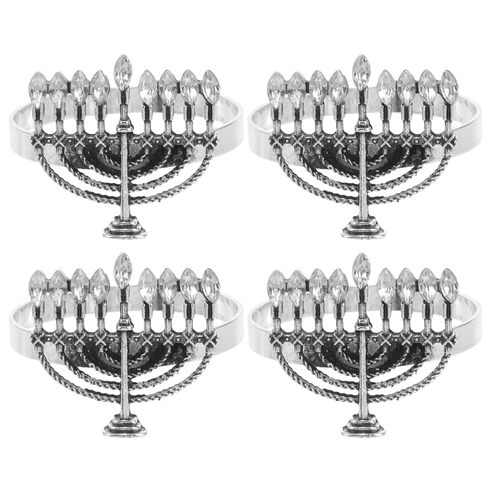 4 قطعة الشمعدان المعدني حلقات منديل أنيقة طاولة طعام ديكور العملي حفلة عشاء اكسسوارات حامل مناديل #2