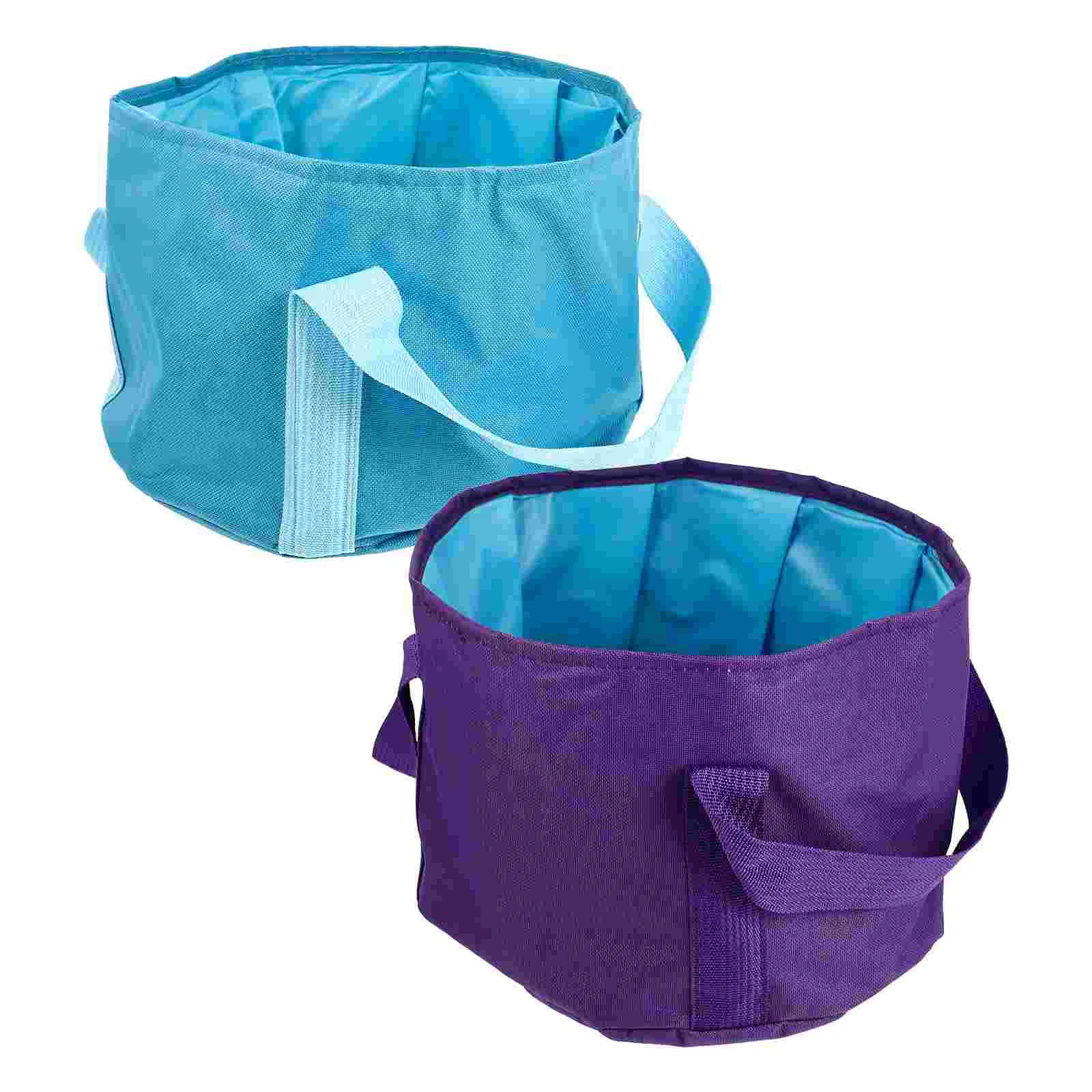 2 Pcs Folding Foot Bath Bucket Soak Water Basin Multi-use Soaking Tub Outdoor Foldable Camping