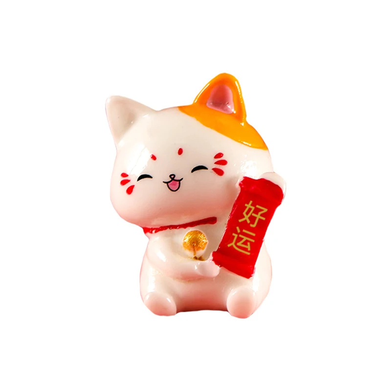 Lucky Cat Desktop Ornament Car Decoration Spring Festival Desktop Good Luck Wealth Welcoming Cat Ornament