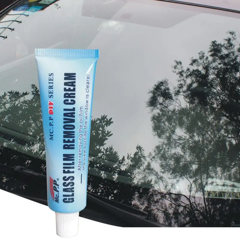 Car Windshield Oil Film Cleaner Car Windshield Oil Film Cleaner Glass Stripper With Brush Mild Formula Window Front Windshield