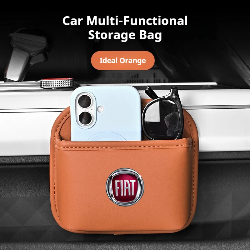 1 Pack Fiat 500 Abbas Panda 500e Tipo Cronos Argo Ducato Panda 500L Punto Sticky Storage Pocket, Detachable Interior Organizer