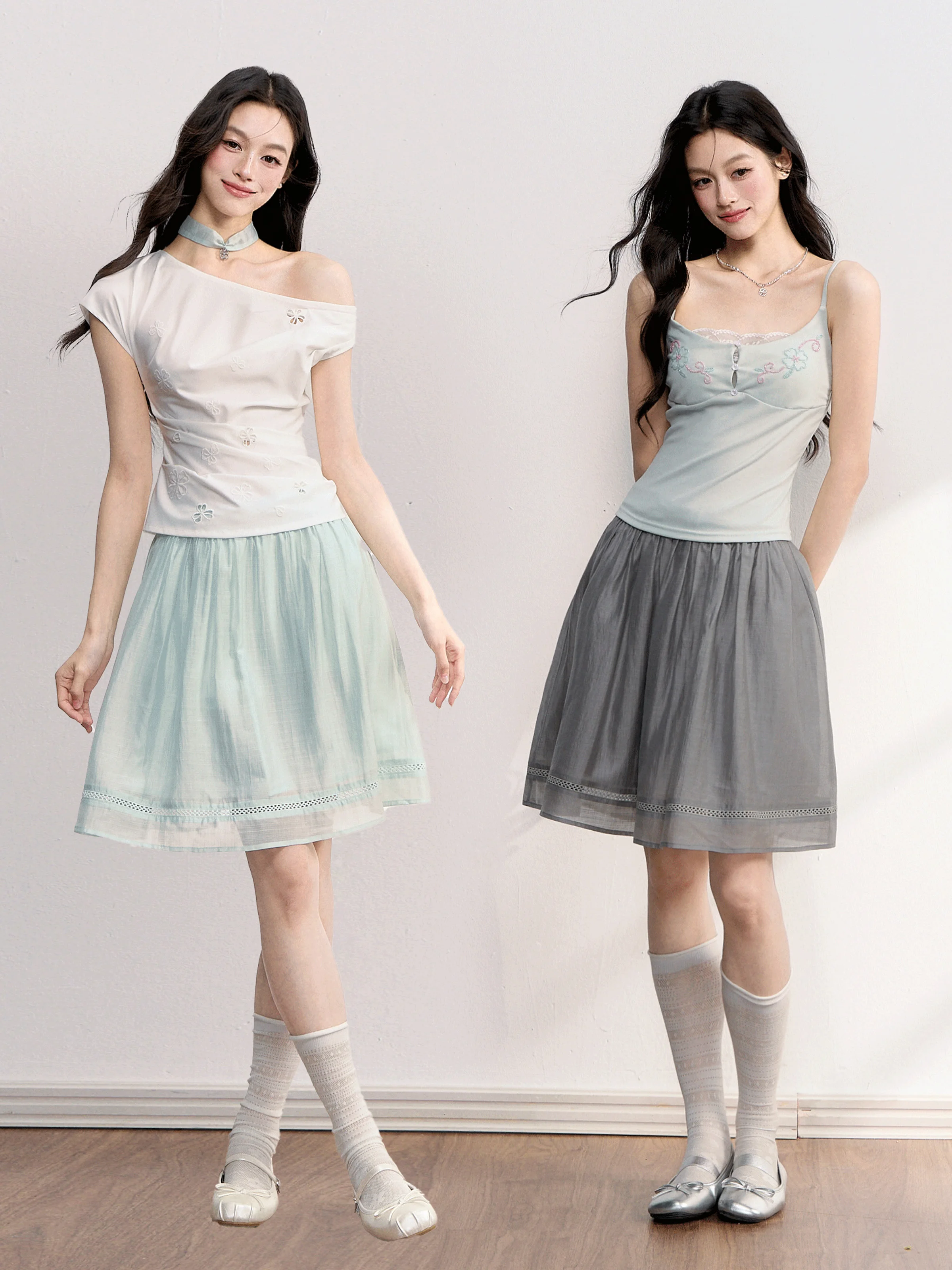 Girls A-Line  Skirt High Waist  Knot Versatile Strawberry Bubble Half-length Slimming Skirt for Casual Daily Wear