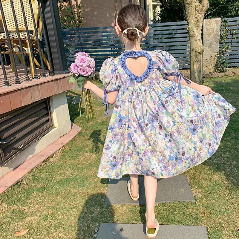 

2025 Casual Spring Summer For Wedding Flower Girl Dress Children Clothing Girl Dress Kids Party Birthday Evening Gown Cotton