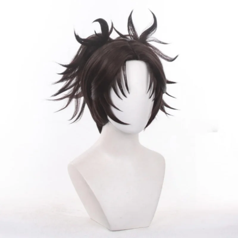 ‌Anime Jujutsu Kaisen Choso Cosplay Synthetic Hair Double Ponytail High Braids Halloween Daily Party Wig + Wig Cap