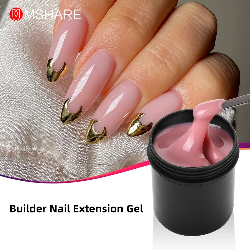 MSHARE Nude Self-Nivelamento Nail Extensão Gel, Não Queimando, Aquecimento, Construção Rápida, Caramelo Branco Leitoso, Construtor, 250g