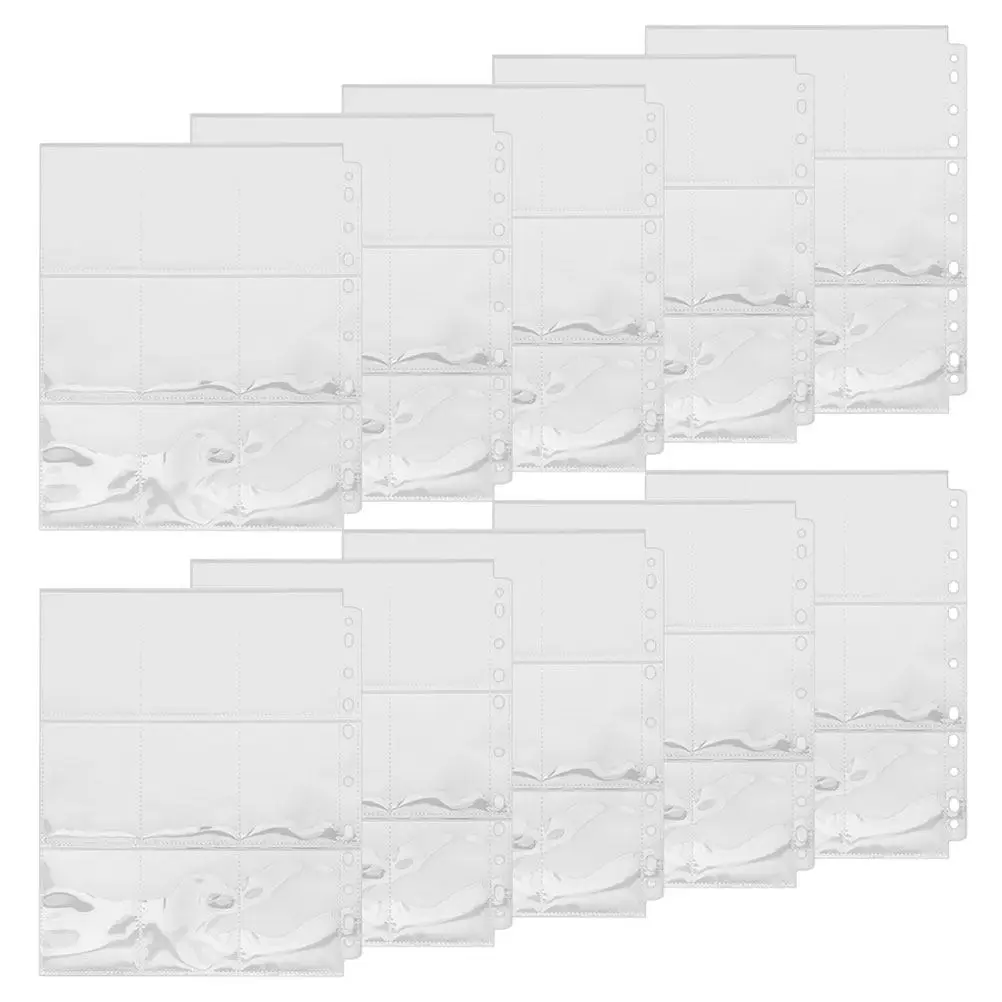 

50 шт. прозрачных страниц для фотоальбома на 9 слотов, сменные, из прочного полипропилена, с усиленными швами, универсальные для фотокарточек