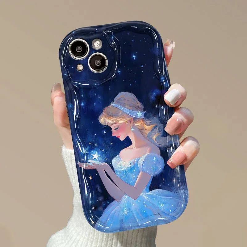 Fundas de teléfono de dibujos animados de Disney, carcasa trasera de princesa bella para iPhone 15, 14, 13, 12, 11 Pro Max Plus, 7, 8, X, XR, XSMax