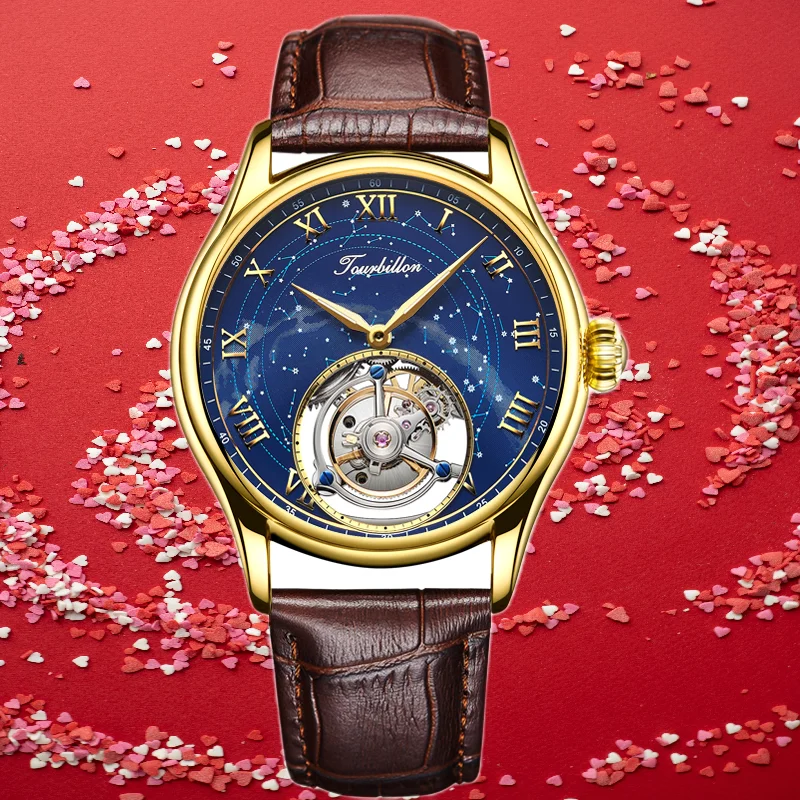 

AESOP настоящие часы с турбийоном для мужчин, качественные часы с турбийоном, мужские сапфировые механические часы со звездным небом, Relogio, новинка 2023 года