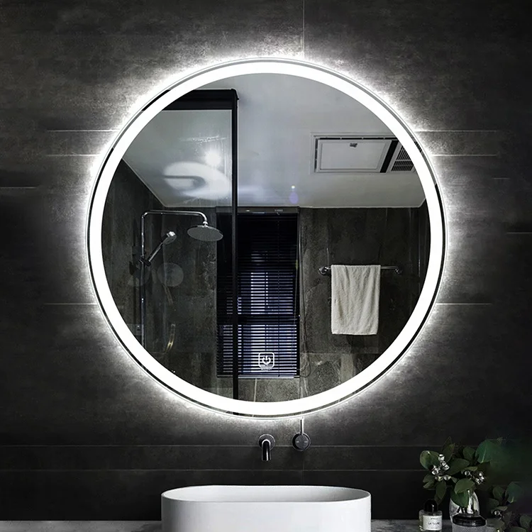 High Quality Luxury Round Backlit LED Mirror | Dimmable Touch Sensor & Anti-Fog Defogger | Modern LED Mirror For Bathroom