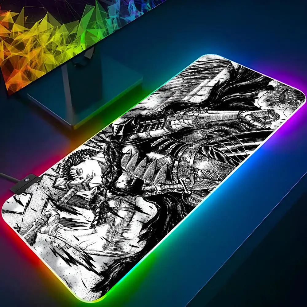 BerserkS Mouse Pad Xxl Laptop Mat Gaming Rgb Mousepad Backlit Keyboard Gamer Girl video game Table Pads Deskpad