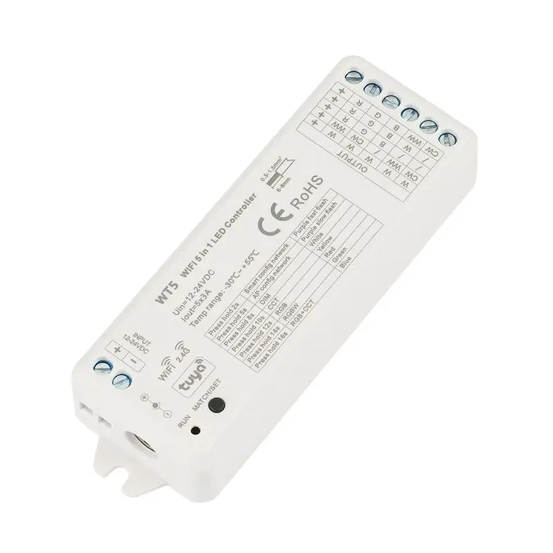 B29C-3X Tuya LED Controller 5 In 1 Dimmer CCT RGB RGBW RGBWW RGBCCT Strip Smart Life Wifi 2.4G RF Remote Controller 12-24V