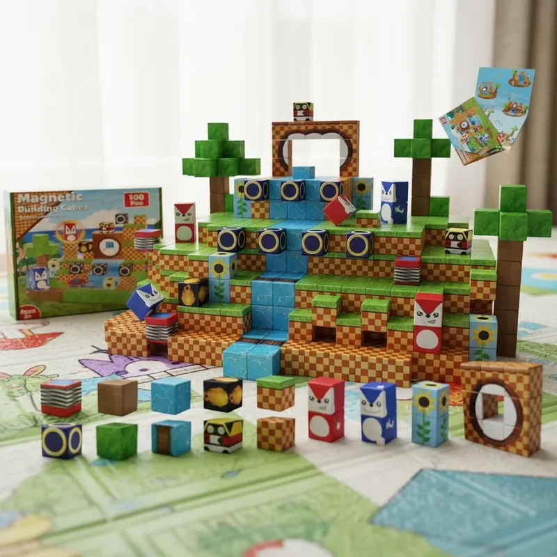 150 قطعة ثلاثية الأبعاد اللبنات المغناطيسية الخيال العالم الجذعية ألعاب تعليمية لتقوم بها بنفسك القلعة ديكور لعبة هدية للأطفال هدايا العيد