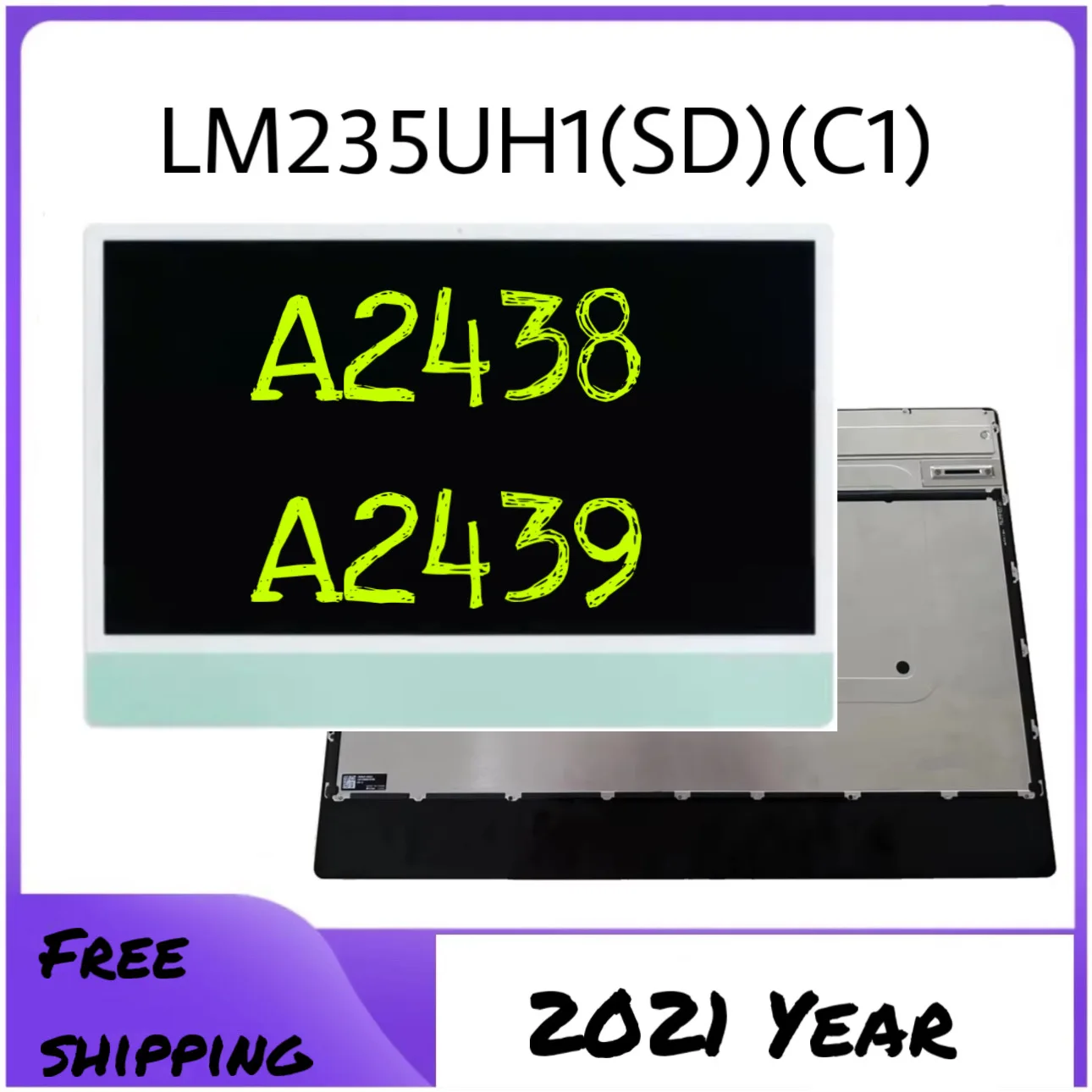 LM235UH1(SD)(C1) (C2) شاشة عرض LCD أصلية A2438 A2439 لـ iMac 24 "M1 استبدال شاشة LCD كاملة 2021