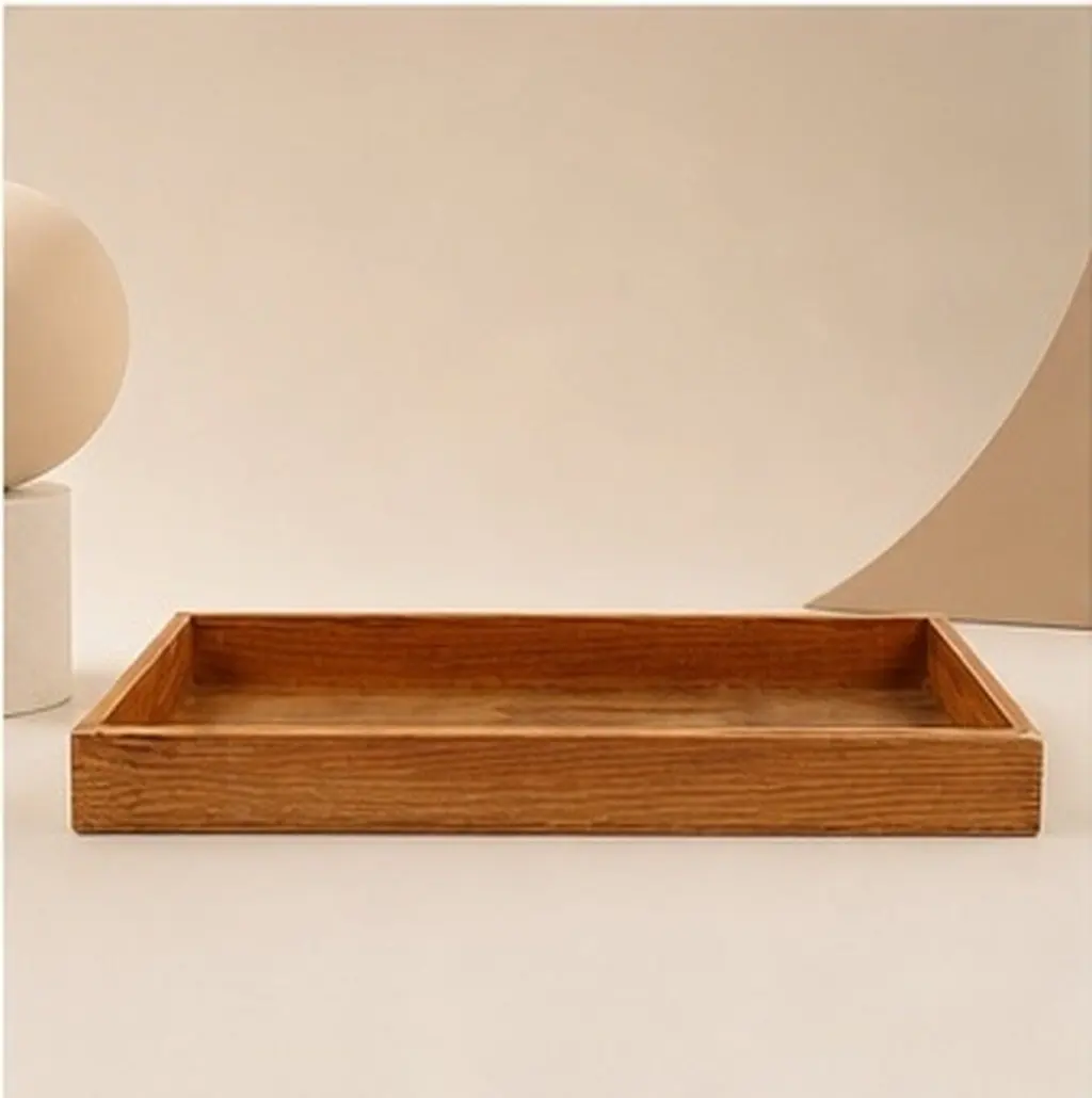 Wooden Storage Container Solid Wood Desktop Organizer for Home Office Countertop Window Sill Bathroom Decorative Sundries Box