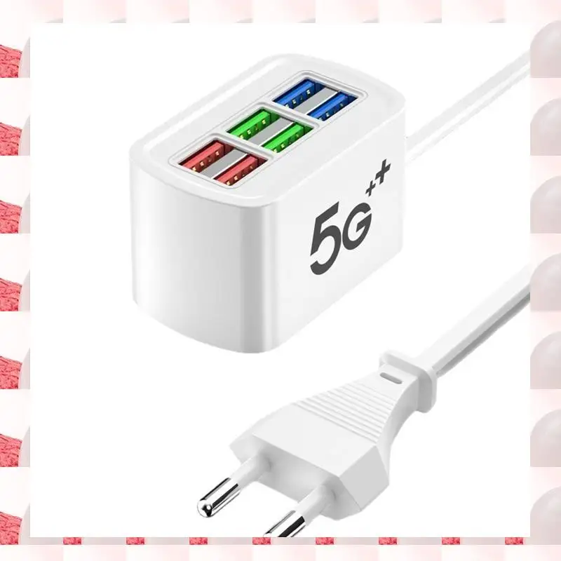ABGN-cargador de teléfono con tira de alimentación USB, cargador de pared multipuerto para iPhone, Xiaomi, enchufe, divisor de concentrador, enchufe europeo