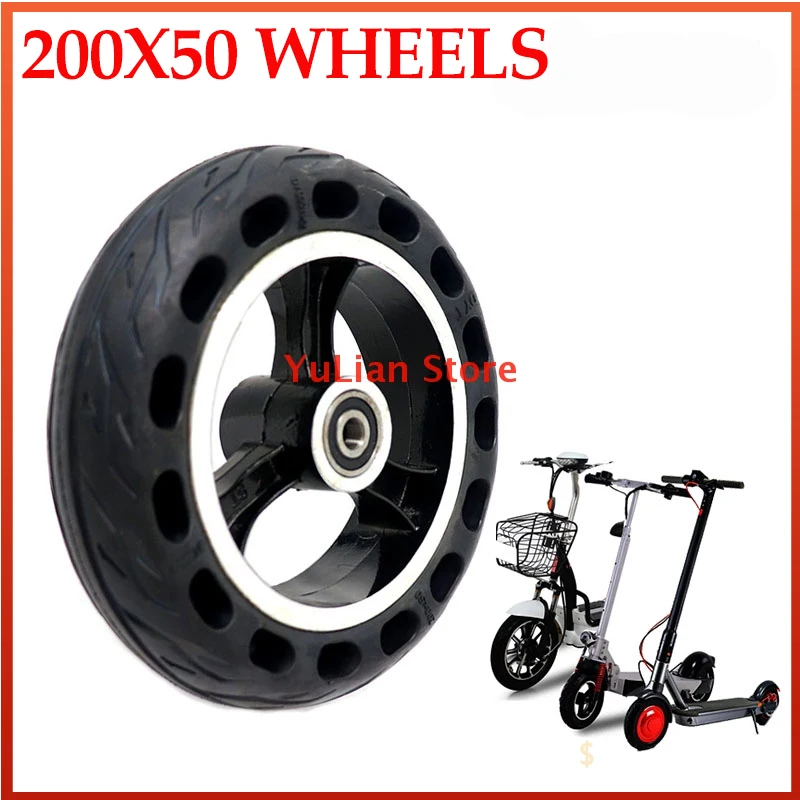 

200x50 SOILD WHEEL FOR Electric Scooter Tyre With Wheel Hub 8" Scooter Tyre Aluminium Alloy Wheel Electric Vehicle