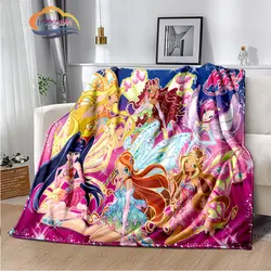 Cartoon Throw Blanket W-Winx club Bedroom Decoration Anime Girl  for Sofa Bed Living Room Office Children's blanket Gift