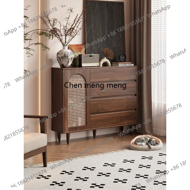 Second-hand style chest of drawers living room against the wall Narrow storage cabinet drawer storage tea decorative cabinet