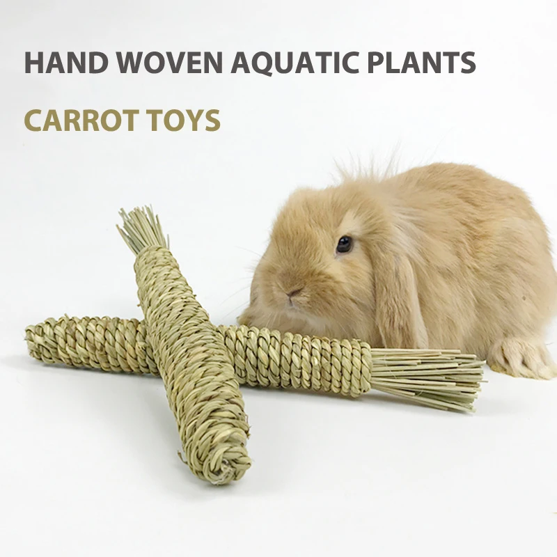 Rabbit Chew Carrot Rabbit Chew Sticks Small Animals Grinding Teeth Supplies Carrot toys Rabbit Chew Toys Grass Woven Natural